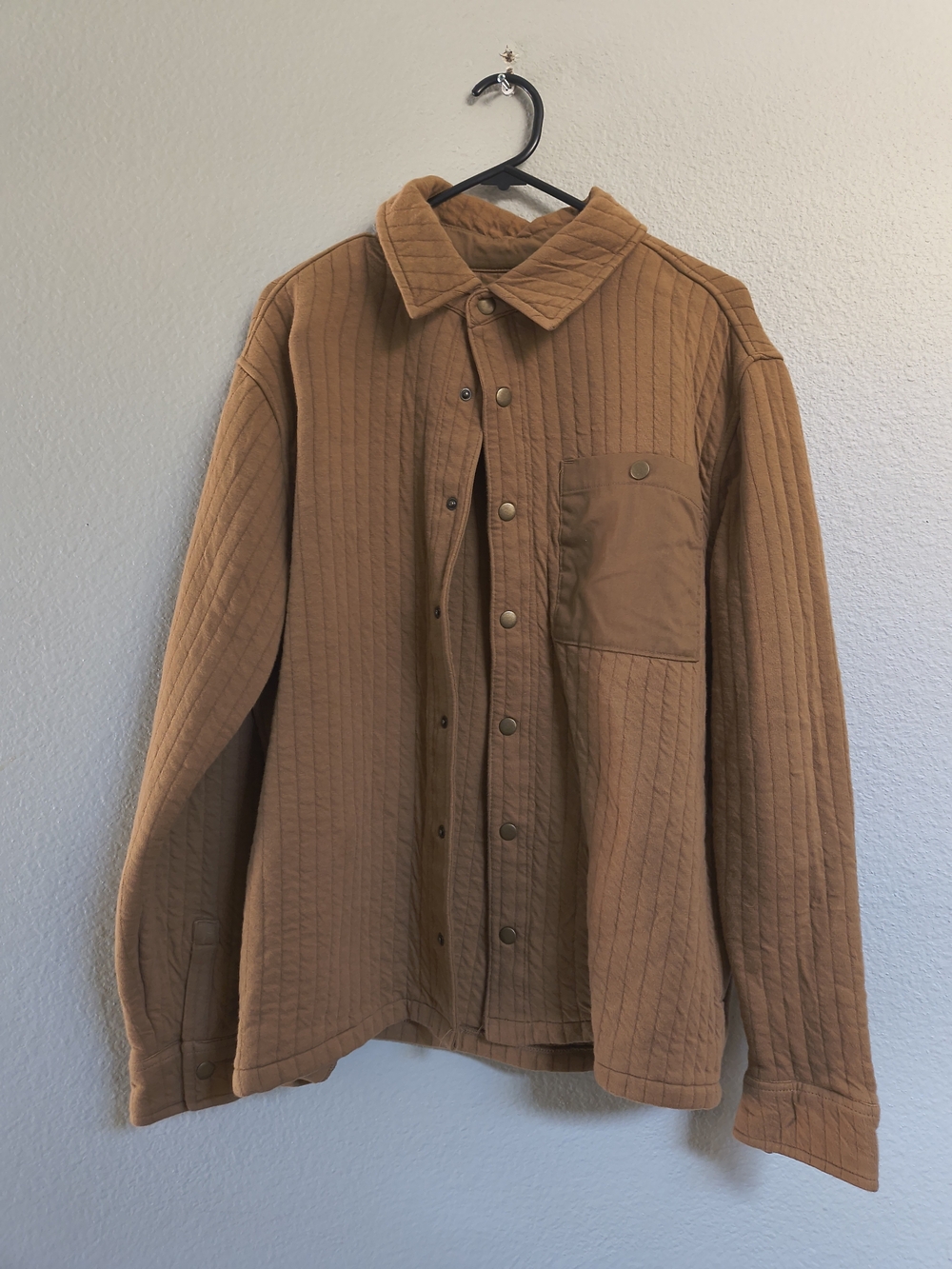 Goodfellow & Co Quilted Tan Button-Up Shirt Jacket